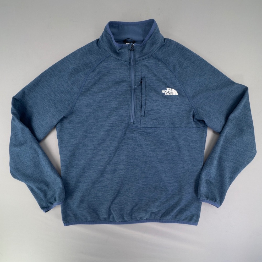 The North Face Mens Large Blue Heathered Quarter Zip Fleece Pullover NF0A3L3L